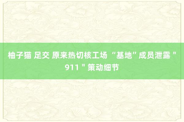柚子猫 足交 原来热切核工场 “基地”成员泄露＂911＂策动细节